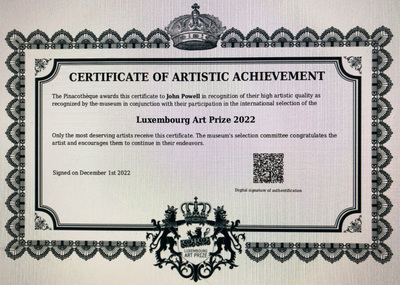 Artist John Powell, Received Award Recognized By The Luxembourg Museum 2022 